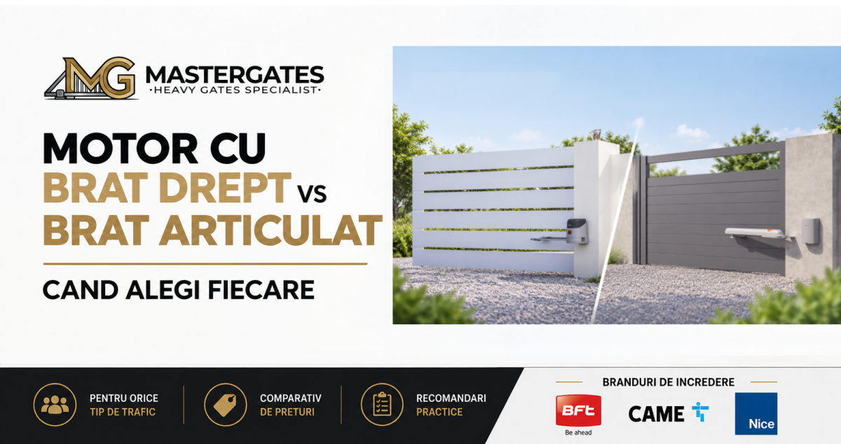 Motor cu brat drept vs brat articulat - cand alegi fiecare?