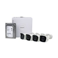 Kit supraveghere video All in One cu 4 camere IP Full HD, HIKVISION, NK42N0H-1T(sg)
