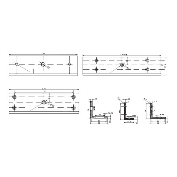 Suport in forma de Z si L pentru montarea electromagnetilor, MBL-180NZL