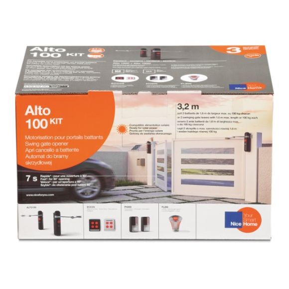 Kit automatizare porti batante, 2x1.6m, Nice Home ALTO100