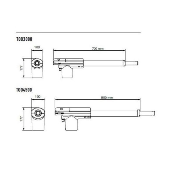 Kit complet automatizare porti batante 2x4.5m Nice TOO4500KCE MG
