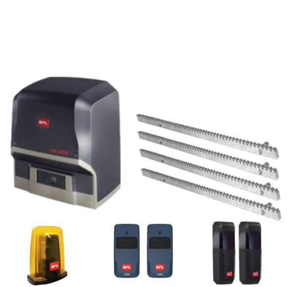 Kit automatizare poarta culisanta max.500kg, BFT ARES VELOCE SMART BT KIT A500 + 4 cremaliere