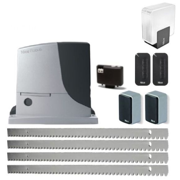 Kit automatizare poarta culisanta max. 1000Kg, Nice RB1000, 4 metri cremaliera zincata