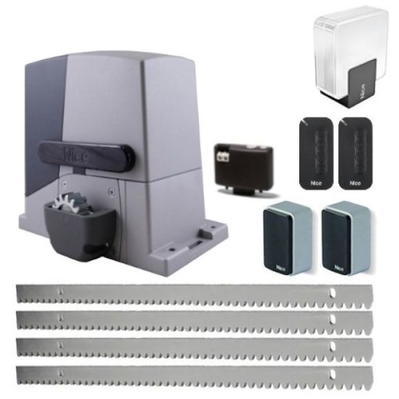 Kit automatizare poarta culisanta, 1000 kg, Nice Robus 1000, RB1000P, 4m creamaliere zincate