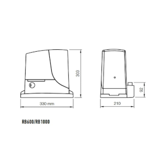 Kit automatizare poarta culisanta max.1000Kg, Basic, Nice RB1000