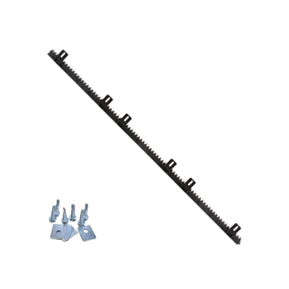 Cremaliera cu insertie metalica pentru porti culisante,1 metru, cu accesorii de montaj