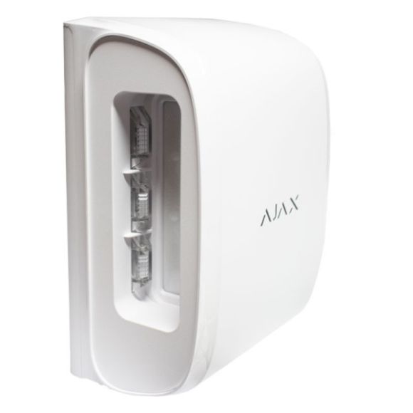 Detector wireless de miscare tip cortina, Ajax DualCurtain Outdoor Alb, 4 senzori / 30 m, 4.5 grade, 868 MHz, RF 1700 m
