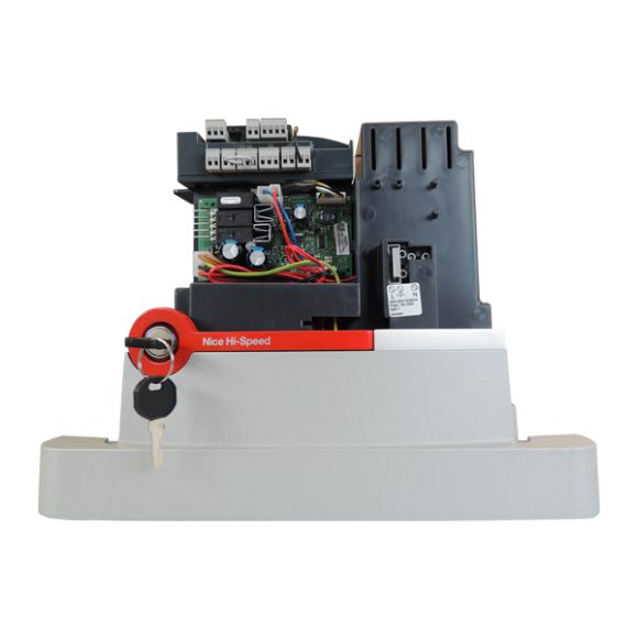 Kit automatizare poarta culisanta Nice Robus 600 Hi-Speed, pana la 600 kg, 4 metri cremaliera teflonata RBS600HSBDKCE