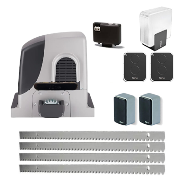 Kit automatizare poarta culisanta, max.1800kg, Nice RUN1800P, 4 metri cremaliera zincata