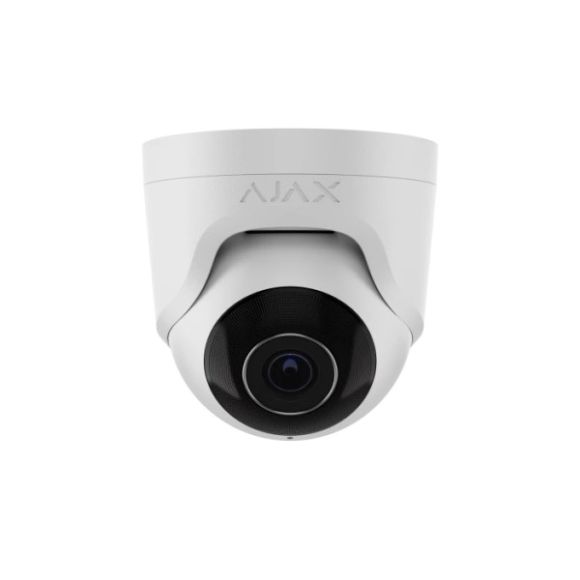 Camera supraveghere turret IP Ajax TurretCam(B)-64928, 8MP, lentila 2.8mm, IR 35m, Microfon, PoE, IP65, alba