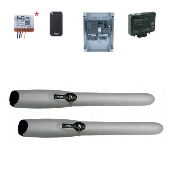 Kit automatizare porti batante 2x2m Nice WINGO4BD +Releu WiFi gratuit!