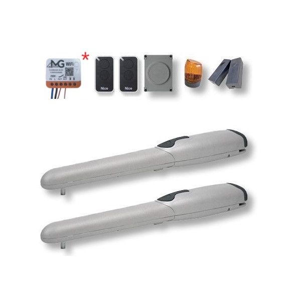 Kit automatizare porti batante 2x3,5m, NICE WINGO3524KCE-MG + Modul WiFi gratuit