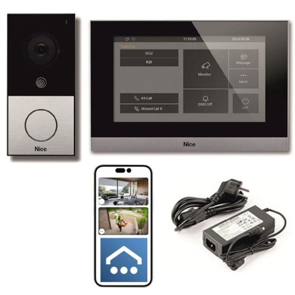 Pachet interfonie NICE MyBell, kit videointerfon cu doua fire