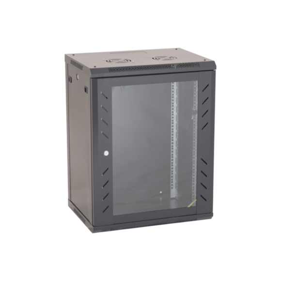 Rack perete 18U 19" 600x450, capacitate incarcare 80 Kg, negru - ASYTECH Networking - ASY-18U-6045W