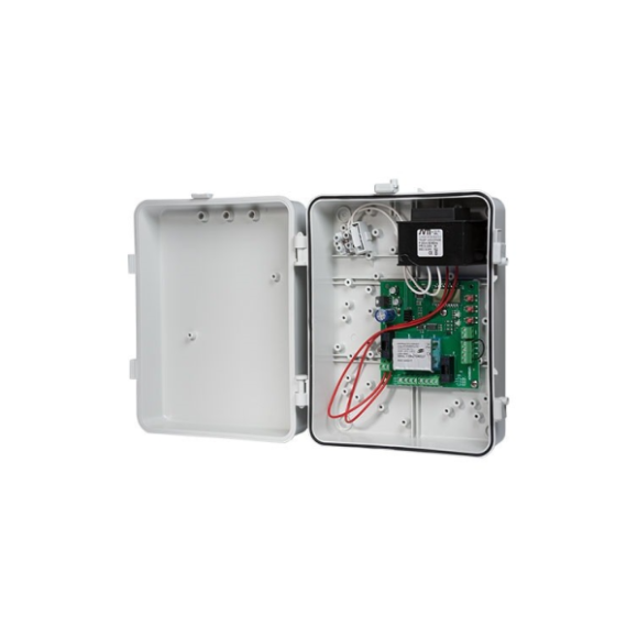 Pachet doua semafoare bicolore rosu-verde 24V cu suport de perete si centrala de comanda 230V