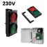 Pachet doua semafoare bicolore rosu-verde 24V cu suport de perete si centrala de comanda 230V